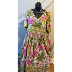 Womens Plus Size MuMu House Dress 2X Comfort Choice Colorful Kaftan Flaw
